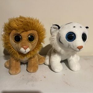 16” Beanie Boo Lion and White Tiger Plush Toys